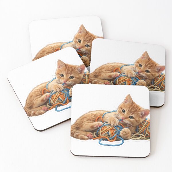 Item preview, Playful Ginger Cat With Colorful Balls Of Wool designed and sold by irfanshikh.