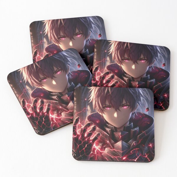 Item preview, Whispering Terror: Dark Anime Bishonen Summoner with Arcane Red Lightning Power in Gothic Cathedral designed and sold by MouradStudio.