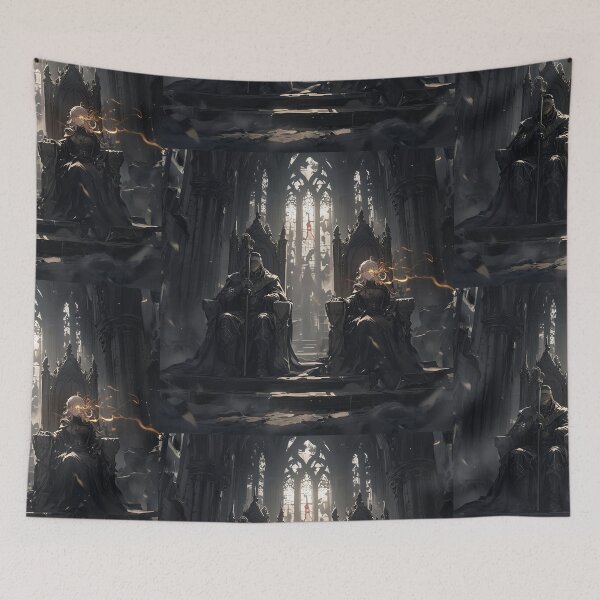 Item preview, Sovereigns of the Abyss: Dark Fantasy Anime Royal Couple Ruling a Ruined Gothic Kingdom designed and sold by MouradStudio.