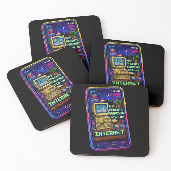 Item preview, retro dial up internet illustration - my parrents survived dial up internet  designed and sold by paggorek.