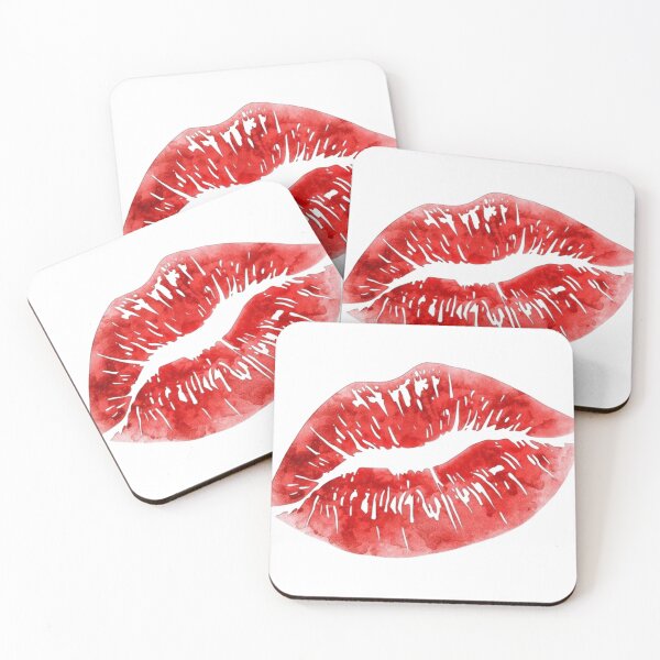 Item preview, Red Lipstick Kiss Sticker Aesthetic Glossy Lip Print designed and sold by nishaaa2111.
