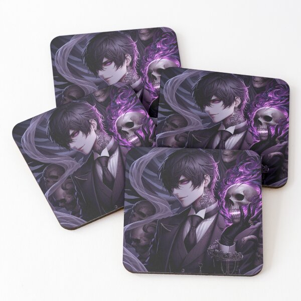 Item preview, Orchestrator of the Netherworld: Dark Winged Maestro Necromancer Conducting a Skull Symphony of Purple Magic in Gothic Anime Style designed and sold by MouradStudio.