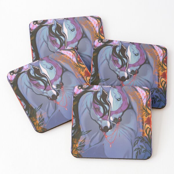 Item preview, Dark Unicorn Gothic Fantasy Horse with Blood Chain Surreal Art designed and sold by Foundrylane.