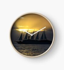 Ship in the evening light Clock