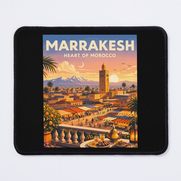Item preview, Marrakesh in Morocco, Vintage Art Travel Landscape designed and sold by MaateoDesign.