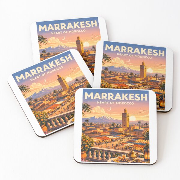 Item preview, Marrakesh in Morocco, Vintage Art Travel Landscape designed and sold by MaateoDesign.