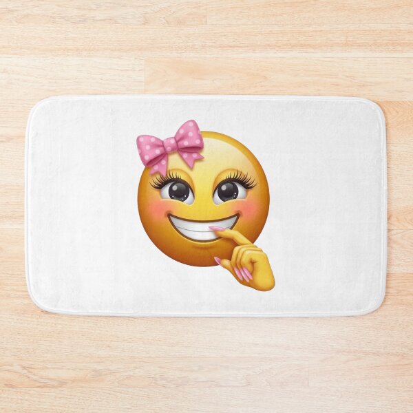 Item preview, Cute Girly Smiling Emoji With Bow designed and sold by nishaaa2111.