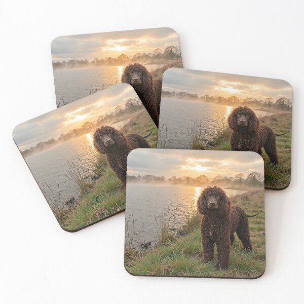 Item preview, Irish Water Spaniel - Misty Morning Lake Heritage Art designed and sold by IdeaSmith.