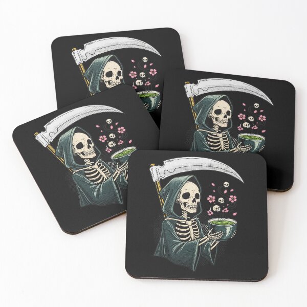 Item preview, Grim Reaper Drinking Tea with Cherry Blossoms designed and sold by TeeARTHY.