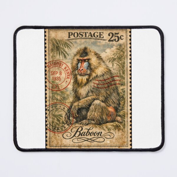 Item preview, Baboon Postage – Dark Continent 1935 designed and sold by ForeverPrintsOK.