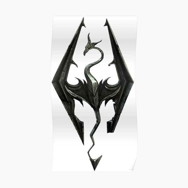 The Elder Scrolls V Skyrim High Quality Logo S 4k Poster By Luna7 Redbubble