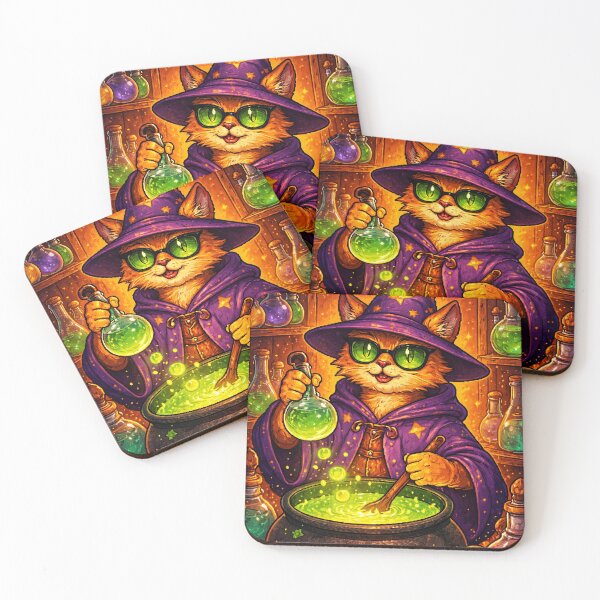 Item preview, Wizard Cat Making Potion designed and sold by nelsonforge.