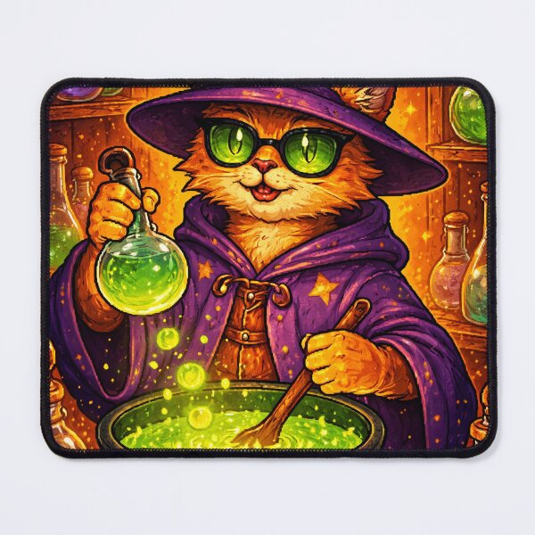Item preview, Wizard Cat Making Potion designed and sold by nelsonforge.