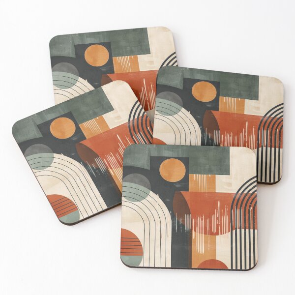 Item preview, Mid-Century Modern Abstract - Vintage Earth Tone Arches - Retro Modernist Art designed and sold by GrinGalore.