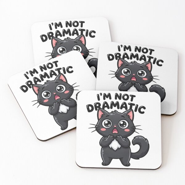 Item preview, I'm Not Dramatic Funny Black Cat Meme Sticker designed and sold by nishaaa2111.