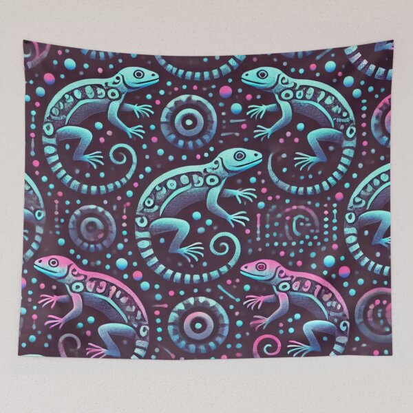 Item preview, Neon Tree Frog Pattern on Black – Tropical Frog  designed and sold by TEEJAMBOREE.