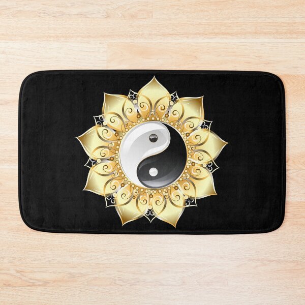 Item preview, Golden Lotus Mandala Yin Yang - Intricate Boho Zen Symbol designed and sold by GiftzCircle.