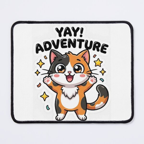 Item preview, Yay Adventure Happy Cat Sticker designed and sold by nishaaa2111.