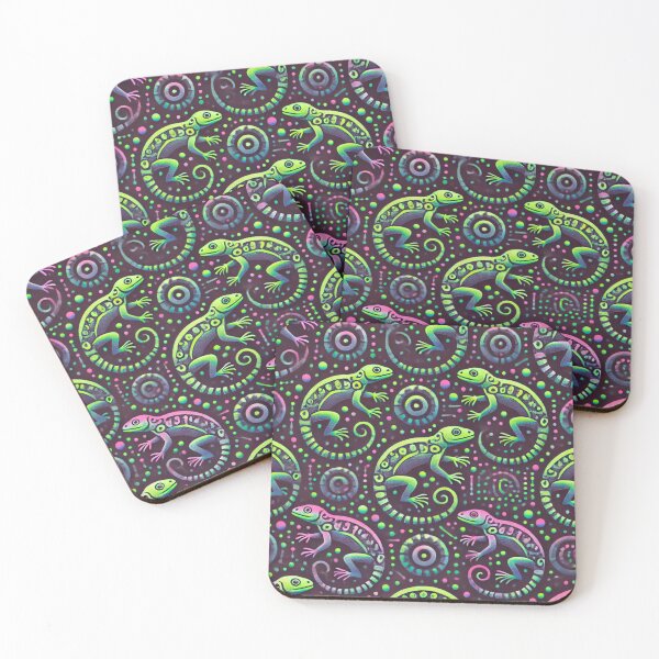 Item preview, Neon Tree Frog Pattern on Black – Tropical Frog  designed and sold by TEEJAMBOREE.