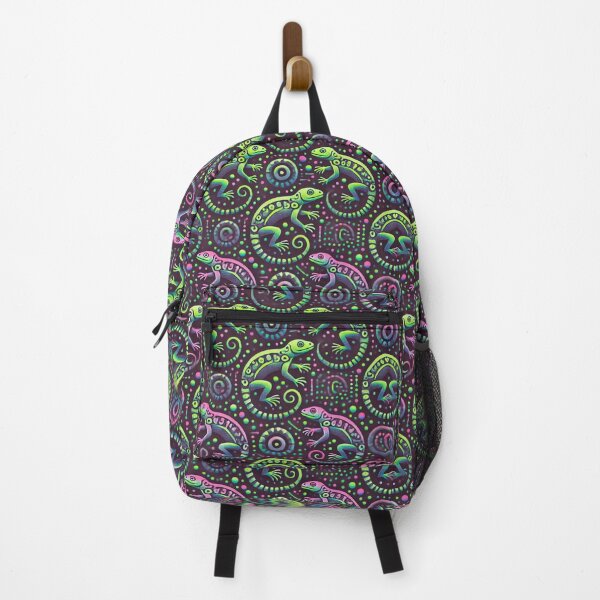 Item preview, Neon Tree Frog Pattern on Black – Tropical Frog designed and sold by TEEJAMBOREE.