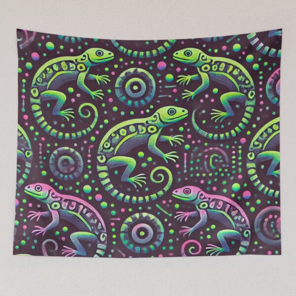 Item preview, Neon Tree Frog Pattern on Black – Tropical Frog  designed and sold by TEEJAMBOREE.