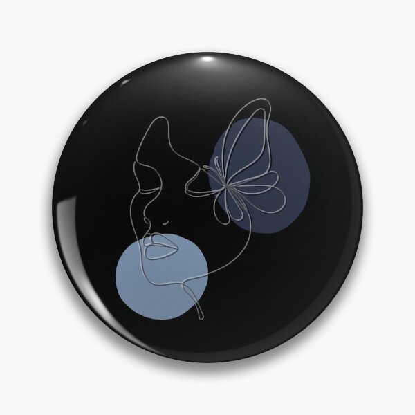 Item preview, Abstract Face Line Art with Butterfly – Minimal Aesthetic Feminine Design designed and sold by hela97.
