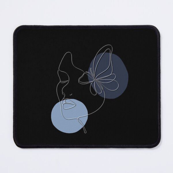 Item preview, Abstract Face Line Art with Butterfly – Minimal Aesthetic Feminine Design designed and sold by hela97.