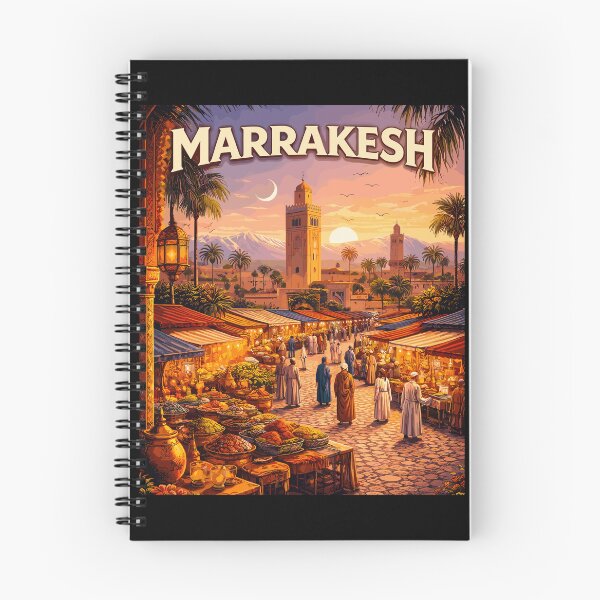 Item preview, Marrakesh in Morocco, Vintage Art Travel Landscape designed and sold by MaateoDesign.