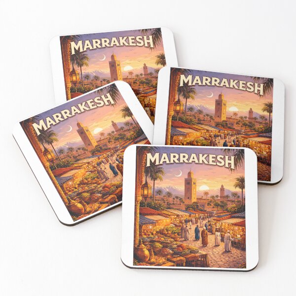 Item preview, Marrakesh in Morocco, Vintage Art Travel Landscape designed and sold by MaateoDesign.