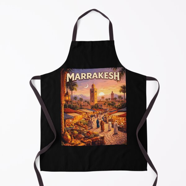 Item preview, Marrakesh in Morocco, Vintage Art Travel Landscape designed and sold by MaateoDesign.