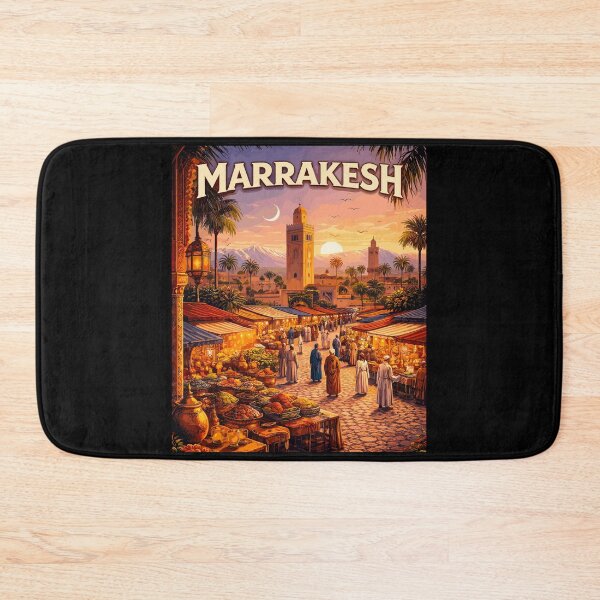 Item preview, Marrakesh in Morocco, Vintage Art Travel Landscape designed and sold by MaateoDesign.