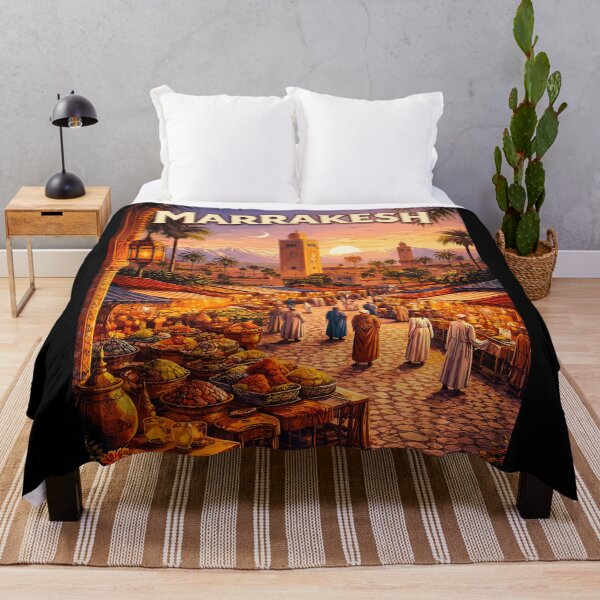 Item preview, Marrakesh in Morocco, Vintage Art Travel Landscape designed and sold by MaateoDesign.