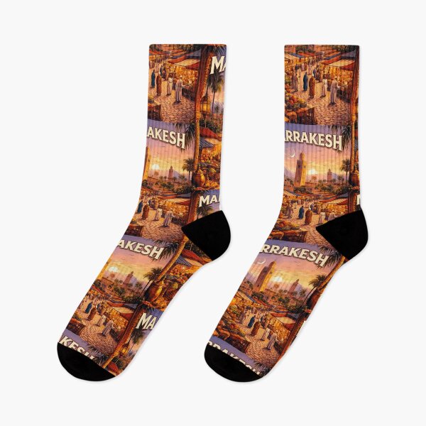 Item preview, Marrakesh in Morocco, Vintage Art Travel Landscape designed and sold by MaateoDesign.