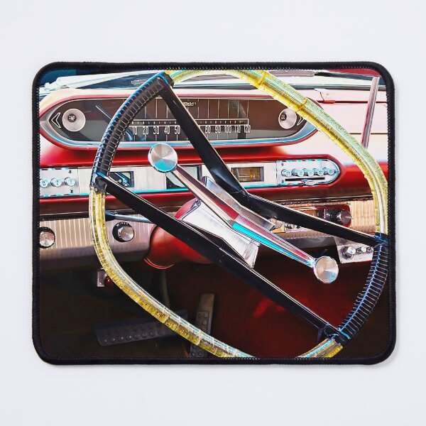 Item preview, 1960 Dodge Dart Phoenix Coupe Dashboard - Vintage Classic Car Interior with Retro Steering Wheel Design designed and sold by Peter Kraaibeek | Generative Designs and Car Art.