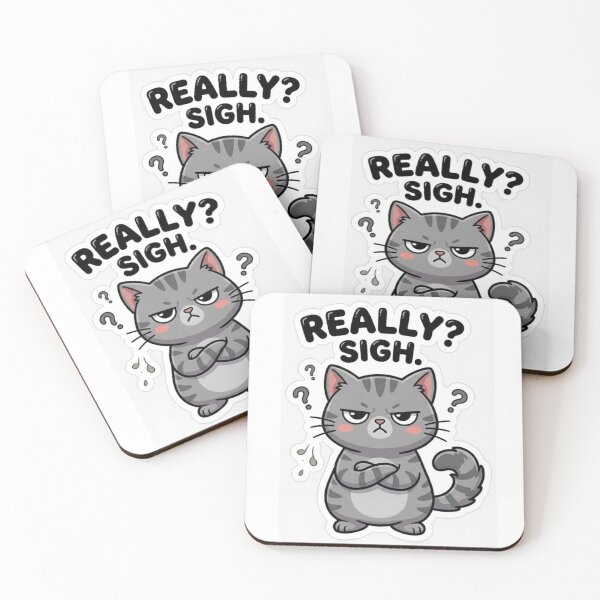 Item preview, Really? Sigh Grumpy Cat Meme Sticker designed and sold by nishaaa2111.