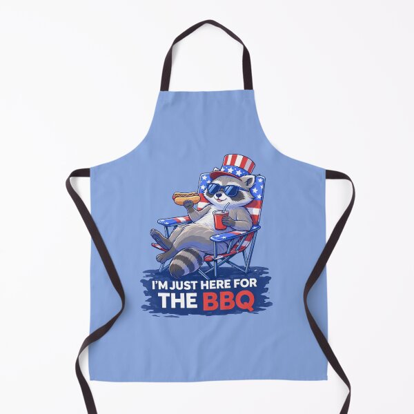 Item preview, I’m Just Here for the BBQ Funny Patriotic Raccoon Shirt | 4th of July Cute Animal Design designed and sold by SoundStyleShop.