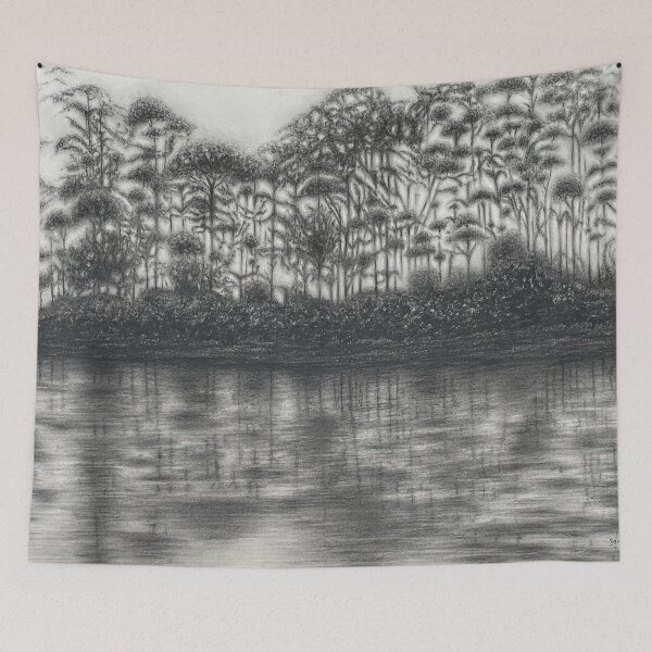 Item preview, Whispers of La Sabana: Charcoal Reflection Study designed and sold by JanidAlfaro.