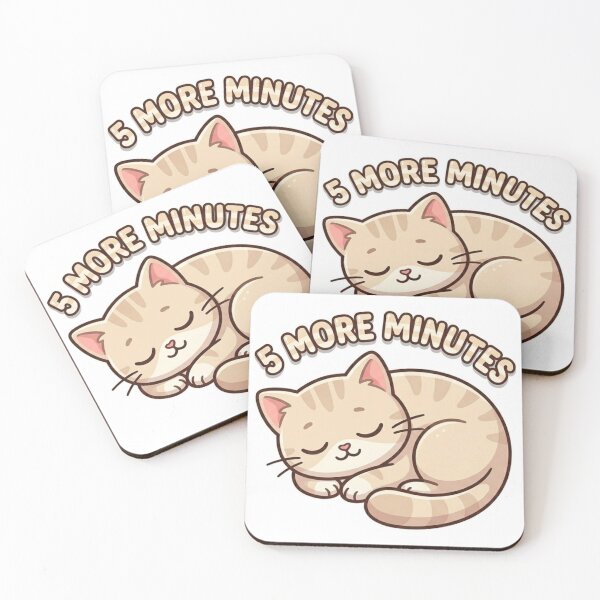 Item preview, 5 More Minutes Sleepy Cat Sticker designed and sold by nishaaa2111.