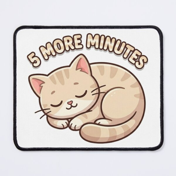 Item preview, 5 More Minutes Sleepy Cat Sticker designed and sold by nishaaa2111.