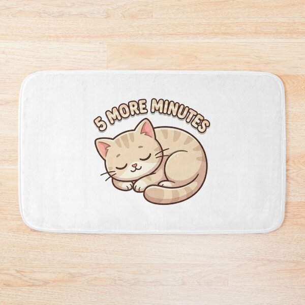 Item preview, 5 More Minutes Sleepy Cat Sticker designed and sold by nishaaa2111.