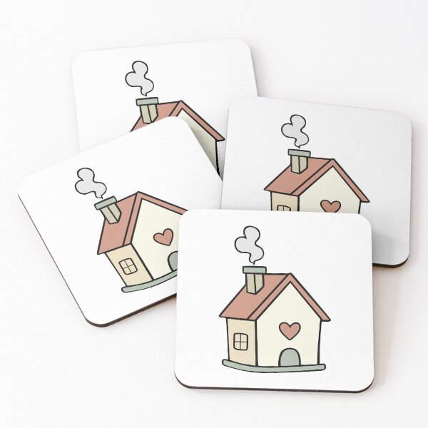 Item preview, Cozy Home Cottage Sticker with Heart and Smoke Illustration designed and sold by Williams0.