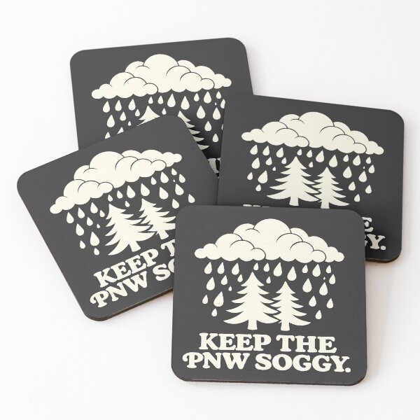 Artikelvorschau, T-Shirt-Design „Keep The PNW Soggy Vintage Rain Clouds & Pine Trees“ entworfen und verkauft von randomdesignsnearme.