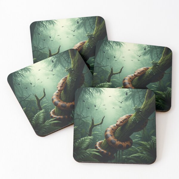 Item preview, The Silent Ambush - Giant Python in Misty Jungle designed and sold by The monster .