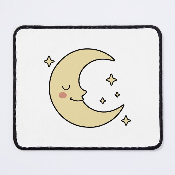 Item preview, Sleepy Crescent Moon Sticker with Sparkling Stars designed and sold by Williams0.