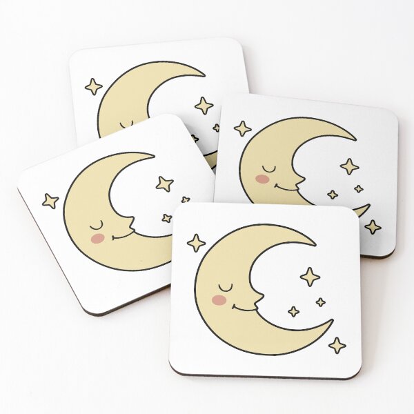 Item preview, Sleepy Crescent Moon Sticker with Sparkling Stars designed and sold by Williams0.