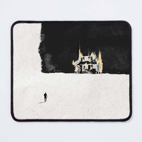 Item preview, Man walking toward burning house designed and sold by mikelilleyart.