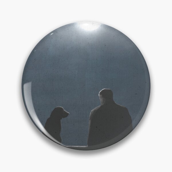 Item preview, Man and dog on bench in moonlight designed and sold by mikelilleyart.