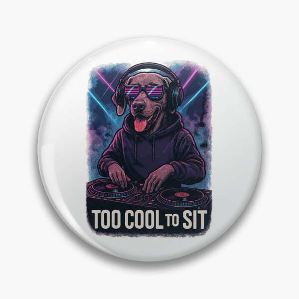 Item preview, Weimaraner DJ: Too Cool to Sit – Neon Club Style designed and sold by Pineapple-Tree.