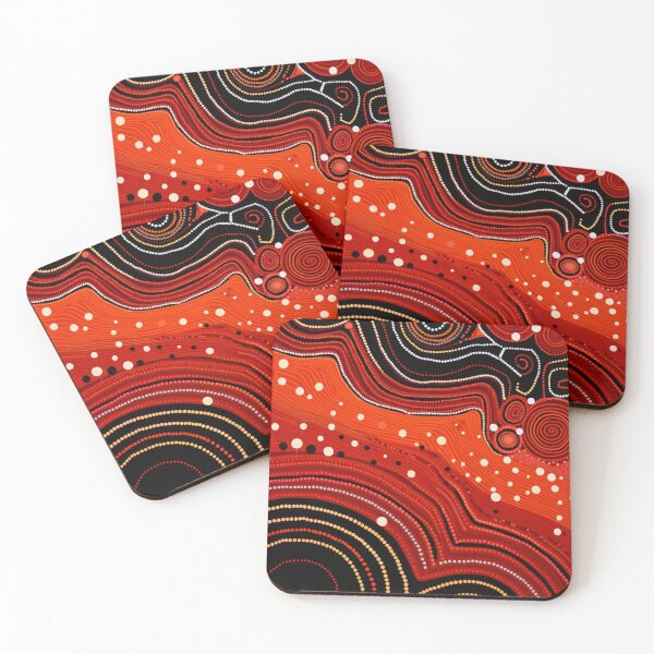 Item preview, Aboriginal Inspired Dot Art - Red Lava Stream designed and sold by GrinGalore.