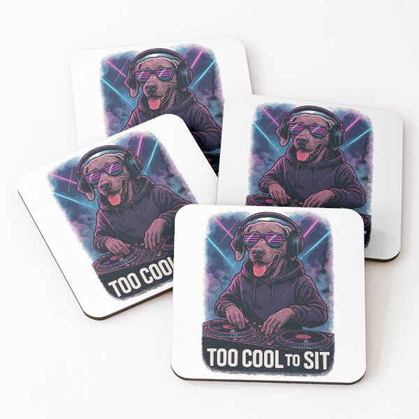 Item preview, Weimaraner DJ: Too Cool to Sit – Neon Club Style designed and sold by Pineapple-Tree.